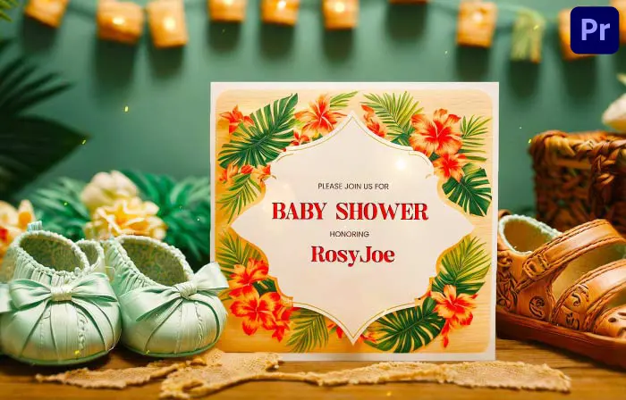 Modern Baby Shower Virtual Invitation Card 3D Slideshow